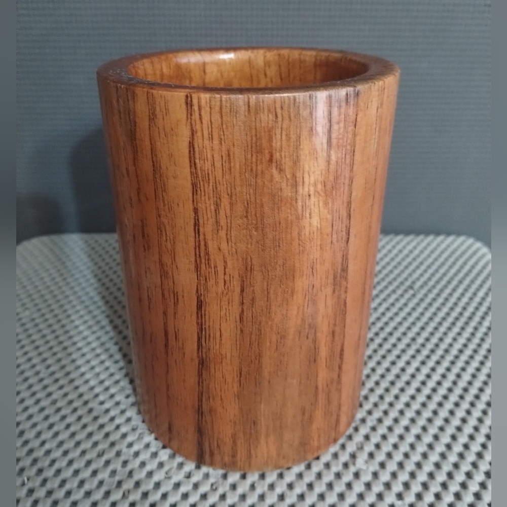Vintage Chinese Wood Calligraphy Pen Holder